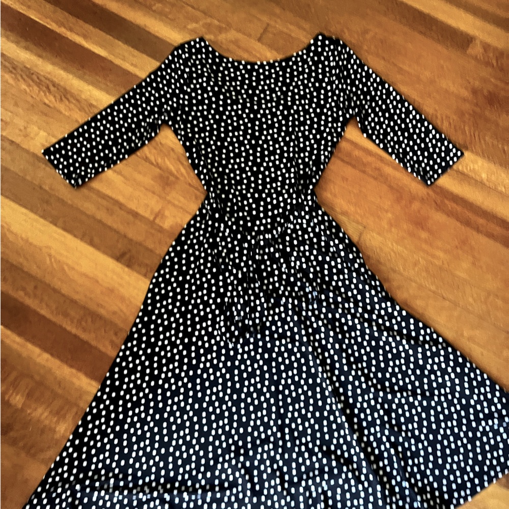 Leota black and white polka dot dress